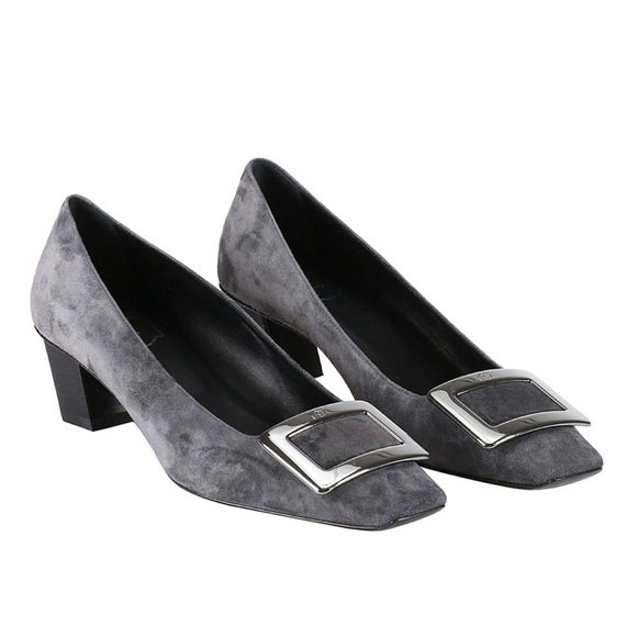 Roger Vivier Belle Pumps in Grey Suede - Picture 1 of 11